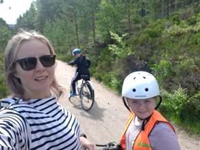 Family cycle run with scottish Tourer motorhome Hire
